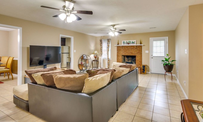 Peach Orchard House | Hephzibah Vacation Rental: Patio w/ Charcoal Grill