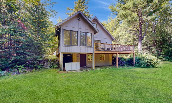 Franconia House | Home in the woods with a large deck, Ping-Pong table, & W/D