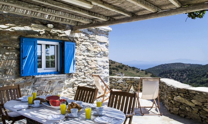Ioulida House | Homerez - House 6 km away from the beach for 5 ppl. with garden at Kastanies