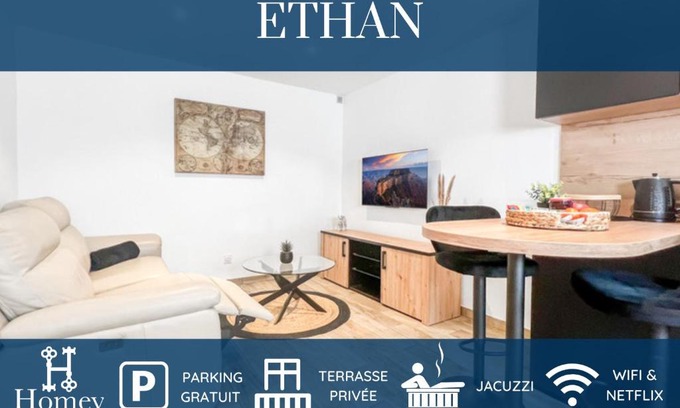 Monnetier-Mornex Apartment | HOMEY ETHAN - Free Parking - Terrasse privée - Wifi et Netflix - Jacuzzi