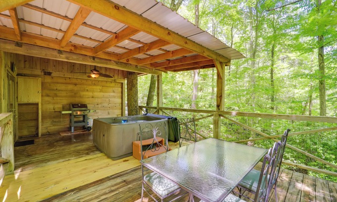 Vein Mountain Cabin | Hot Tub & On-Site Trails: Secluded Marion Cabin