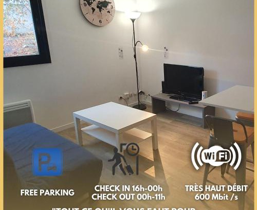 Joneliere - Universite Apartment | Idéal couple Appartement 1 chambre Cosy et calme pour visiter Nantes
