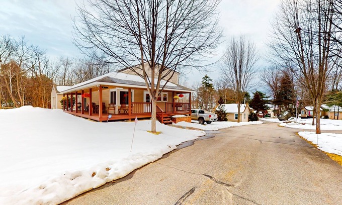 Laconia House | Idyllic lake retreat with pool, patio, & game room - near beach, skiing, & golf