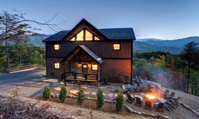 Pittman Center Cabin | Incredible Mountain Views, 5 King Suites w/balconies, 3 fire pits, hot tubs