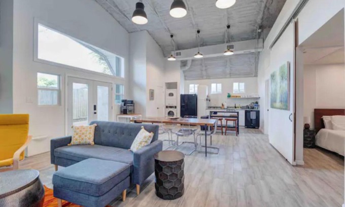 Greater Heights House | Industrial chic barndominium w/high ceilings