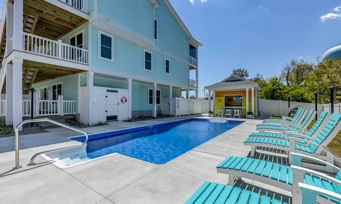 Sandbridge House | Island Time | 800 ft to the beach | Private Pool, Hot Tub, Dog Friendly