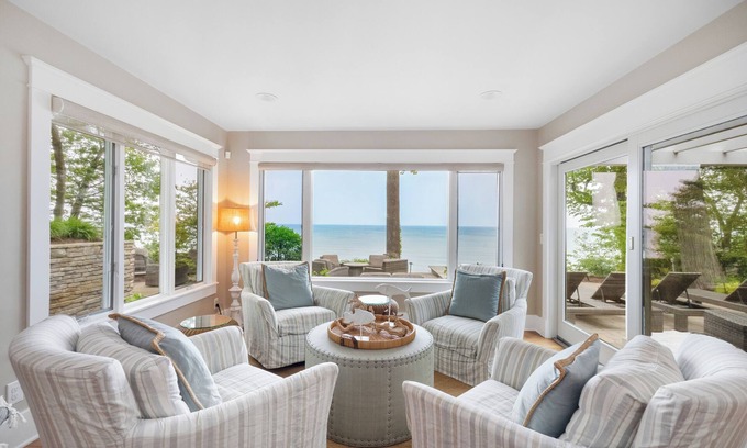 Lake Michigan Beach House | Juniper Presents: A Magnificent Lakefront Vacay Home w/Private Beach