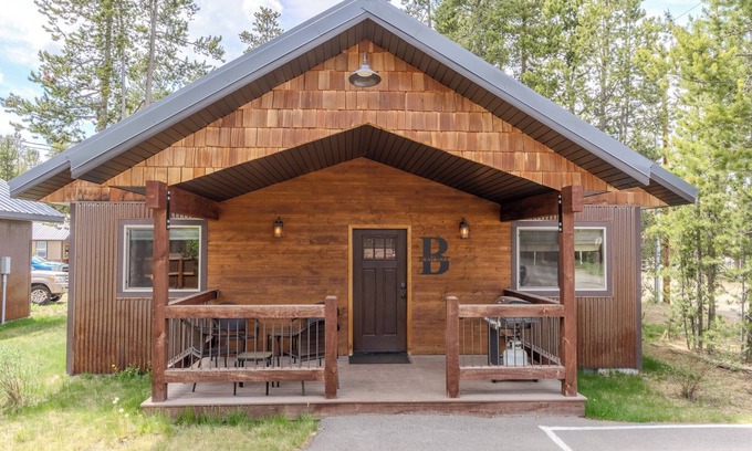 West Yellowstone Cabin | Just 5 blocks from Yellowstone, this 2 bedroom cabin has A/C!