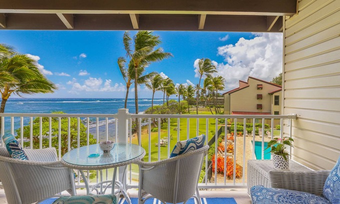Wailua Condo | Kapaa Shore Resort C327, Beautiful Unit! Oceanfront, Moon and Sunrise Views