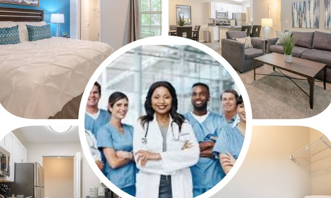 Arcadia Apartment | ✭King Bed✭Hospital✭W/D✭20min→BMW✭Netflix✭3 TVs