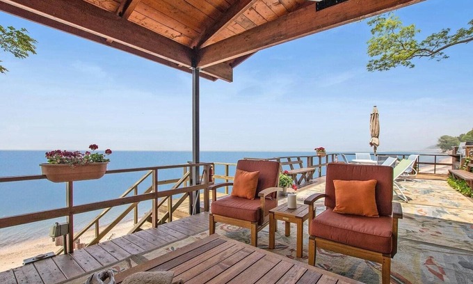 Coloma House | Lake MI Beach Home with private white sand beach