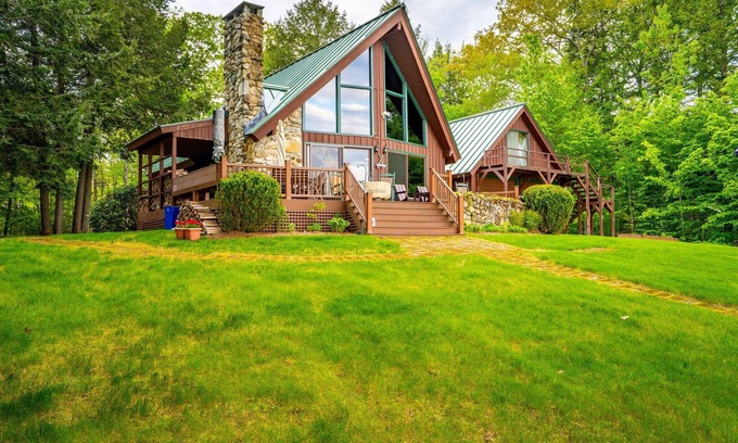 Belgrade Lakes House | Lakefront Escape w/Dock, Fire Pit & Views