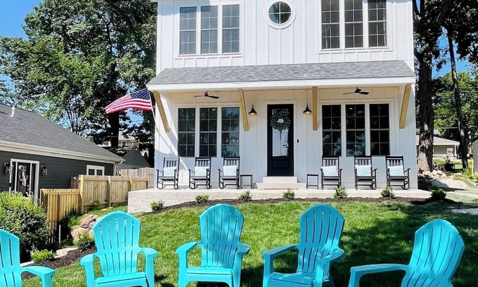 Delavan Lake Cottage | Lakefront Haven: Waterfront Oasis with Dock, Spacious Swim Pier & Pano Lake view