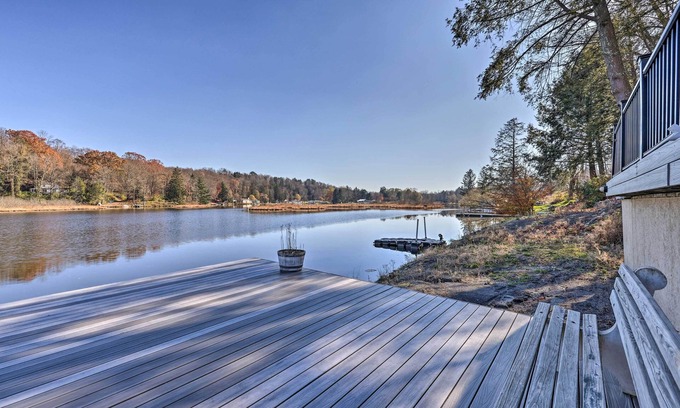 Kingsley House | Lakefront Poconos Escape w/Dock, Decks & Grill!