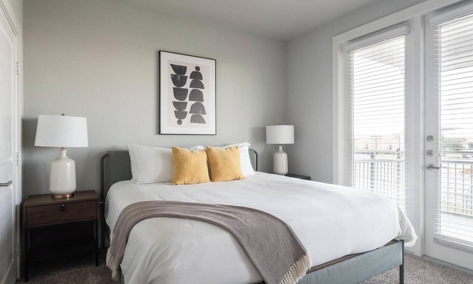 Buda Apartment | Landing | Modern 1BD, Pool, Yoga Studio
