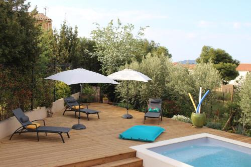 Marseillan Apartment | Le Terracotta , 2chambres, Terrasse, Piscine, Parking gratuit, Wifi, Climatisation