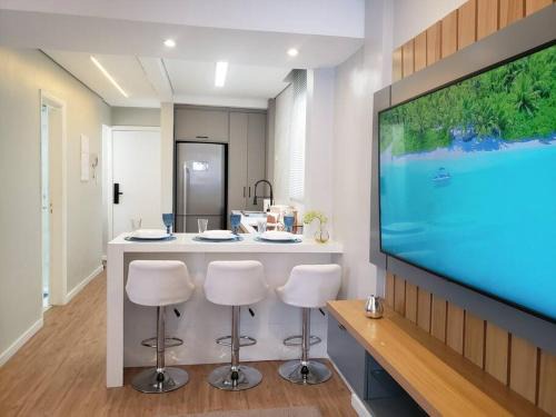 Santos Apartment | Lindo e Moderno na praia do Gonzaga com ar