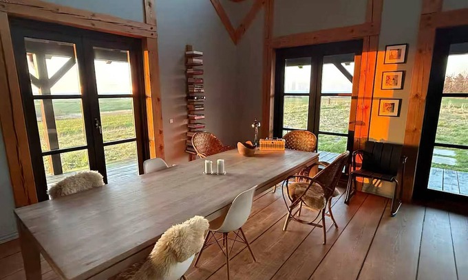Lemvig House | Log house with views of sea, fjord and Lemvig