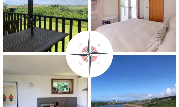 Burgh Island Cabin | Longtails, lodge retreat in beautiful scenic private location, Bantham, S. Devon