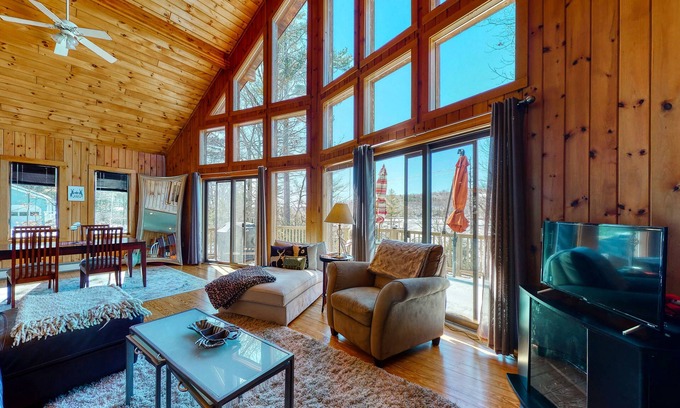 Harrison House | Lovely home on Crystal Lake with private dock, lake views, deck, & grill