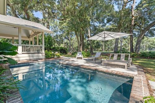 Heritage Woods House | Luxurious 4 - Bedroom Sea Pines Home with Pool, Fire Pit, & Golf Course Views - Sleeps 12