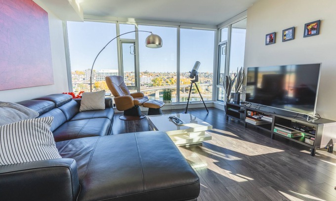East Village Apartment | Luxury 2-bedroom condo nestled in the vibrant heart of Calgary's East Village.