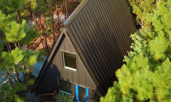 Larkspur Cabin | Luxury A-Frame Cabin on 80 acres of private land with diverse terrain. Pets O.K!