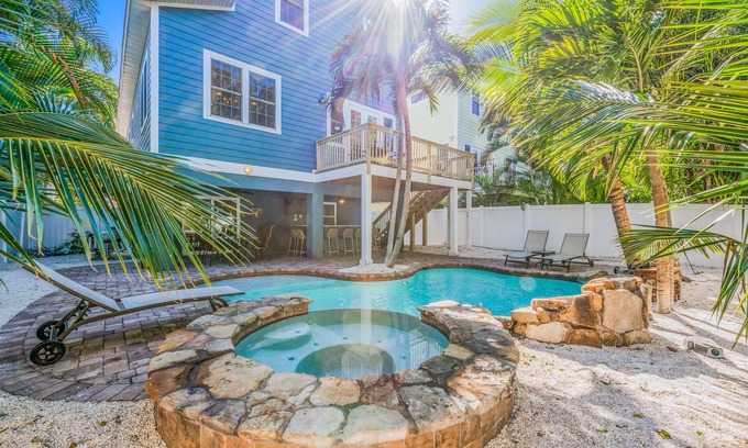 Holmes Beach House | Luxury Home with Private Pool and Spa! Short Walk to Beach! - Mojito Splash