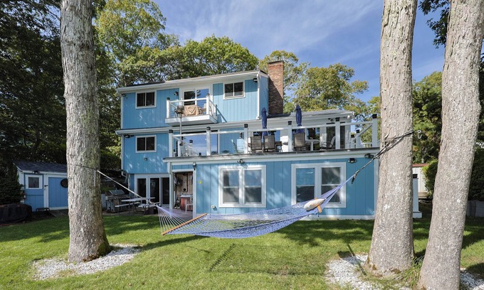 Mashpee House | Luxury Lakeside Home - Sauna Hot Tub Boats Private Beach Steam Room