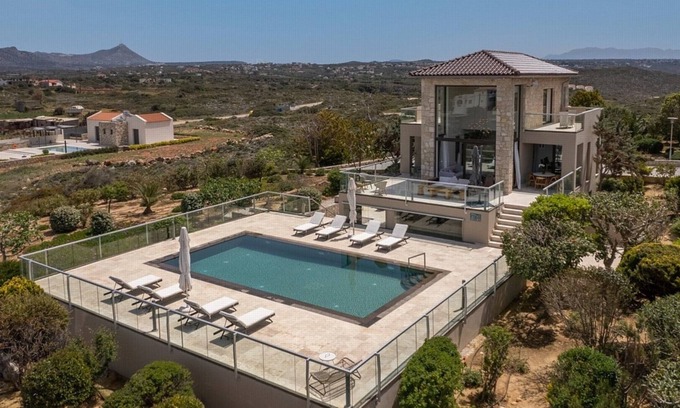 Tersanas Villa | Luxury Villa-Private Pool-Seaview-600m from beach