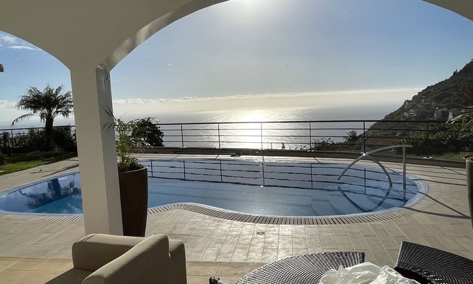 Sao Vicente Villa | Luxury villa with private heated pool, garden and views of the sea and mountains