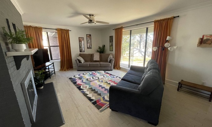 Tupelo House | Mid-Century w/large private fenced backyard! No added cleaning or pet fees!