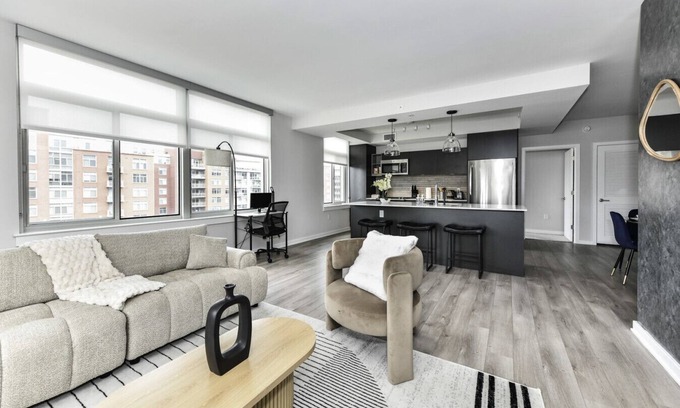 Crystal City Apartment | Modern 2BR Oasis with Scenic Rooftop & Gym ﻿