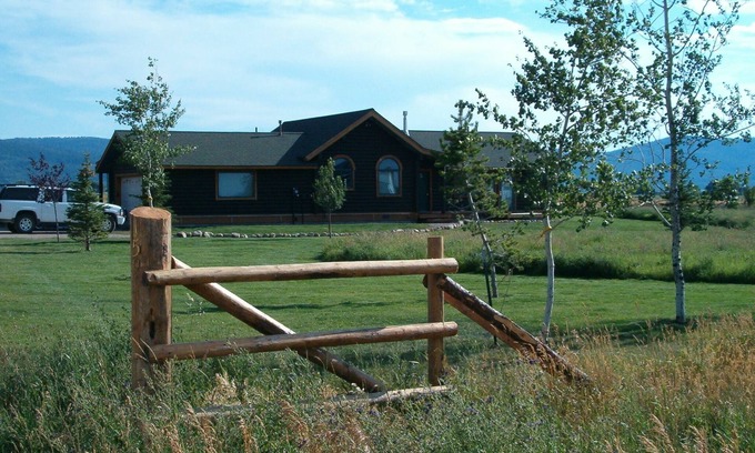 Victor House | Modern log home with a view of the Tetons!