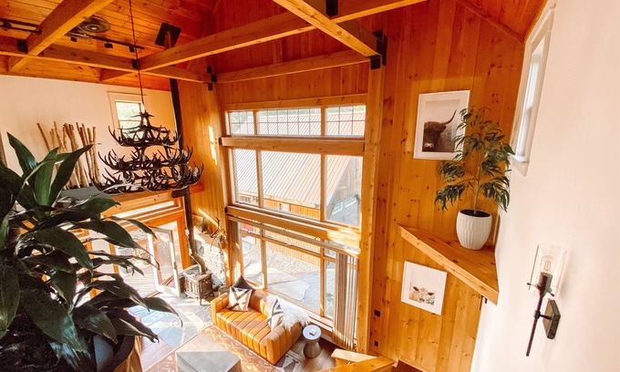 Morrisville House | Modern Post & Beam near Stowe Village with Mountain Views and Private Waterfall