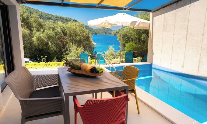 Lastovo House | Modern villa in a picturesque bay: quiet location, pool & natural intimacy