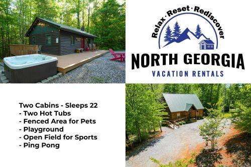 Dahlonega House | New Listing! Two Cabins with Hot Tubs - Playground