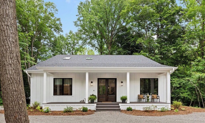 Harbert House | New Modern Farmhouse in Sawyer - hot tub, putting greens and firepit