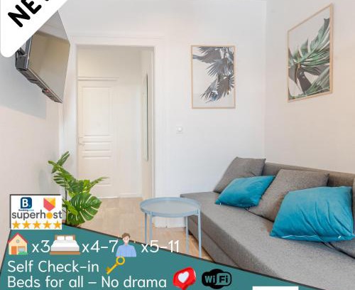 Hettange-Grande Apartment | NEW NOVÝ NOU NOVO - 3 APPTS - 3 à 7 lits - Parfait 6 à 10 pers - max 29 pers - 1 immeuble - Convivialité, Rentabilité - ENGLISH - 3 APTS - 3 to 7 beds - Ideal for 6 to 10 guests - Up to 29 - Same building - Cattenom