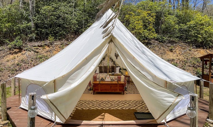 Cranberry Falls RV Rental | NEW! Starlight Lookout - Glamping, Smoky Mountains NC, 5min to BRP