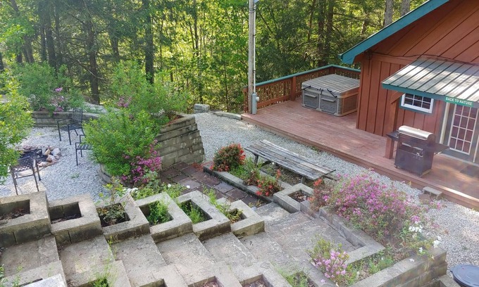Rogers Cabin | Newly renovated, secluded cabin, Unique Stone Work in Front Yard