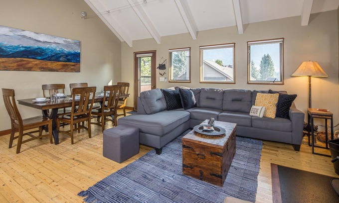 Big Sky Meadow Village House | Nordic ski-in/out home w/fireplace, loft & community pool/sauna - Custom Glacier Montana Townhome