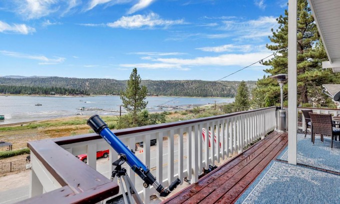 Fawnskin Ski Chalet | North Shore Chalet by Big Bear Vacations Lakeside Fawnskin Estate Boat Dock Lake Access