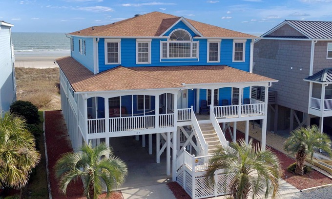 Sunset Beach House | OCEAN FRONT - West End Home @ OIB on the Sound and Sea! Private Pool