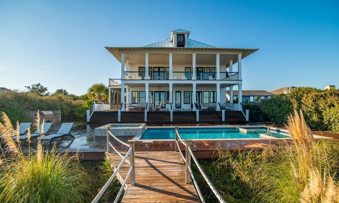 North Litchfield Beach House | Oceanfront home with private swimming pool & private walkway to beach at North Litchfield Beach.