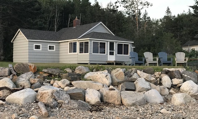 New Harbor Cottage | Oceanfront on John's Bay with Private Beach 50 feet from Cottage, New Harbor.