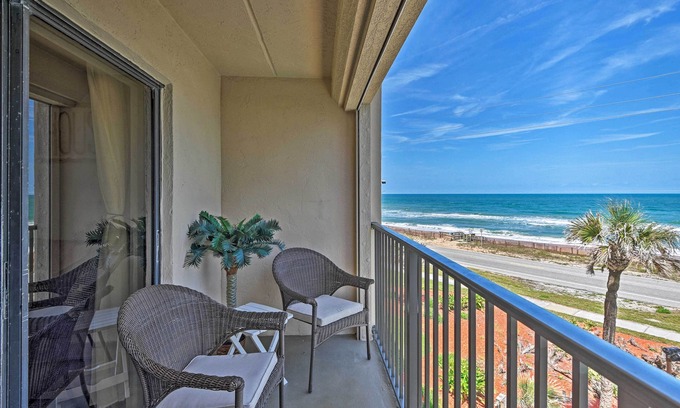 Ormond-by-the-Sea Condo | Oceanfront Ormond Beach Getaway w/Balcony!