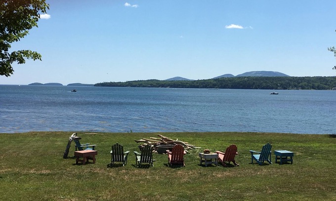 Lamoine Beach House | Oceanfront property with spectacular views of Acadia Park and cruise ships.