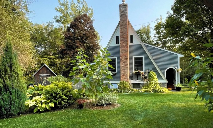 Waterbury House | On the River A-Frame. Cozy 4 season river, lake and ski retreat.