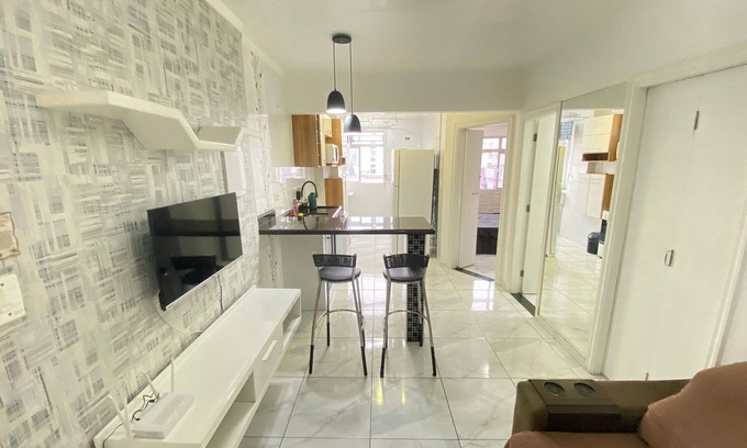 Sao Vicente Apartment | Pé na Areia Praia do Gonzaguinha